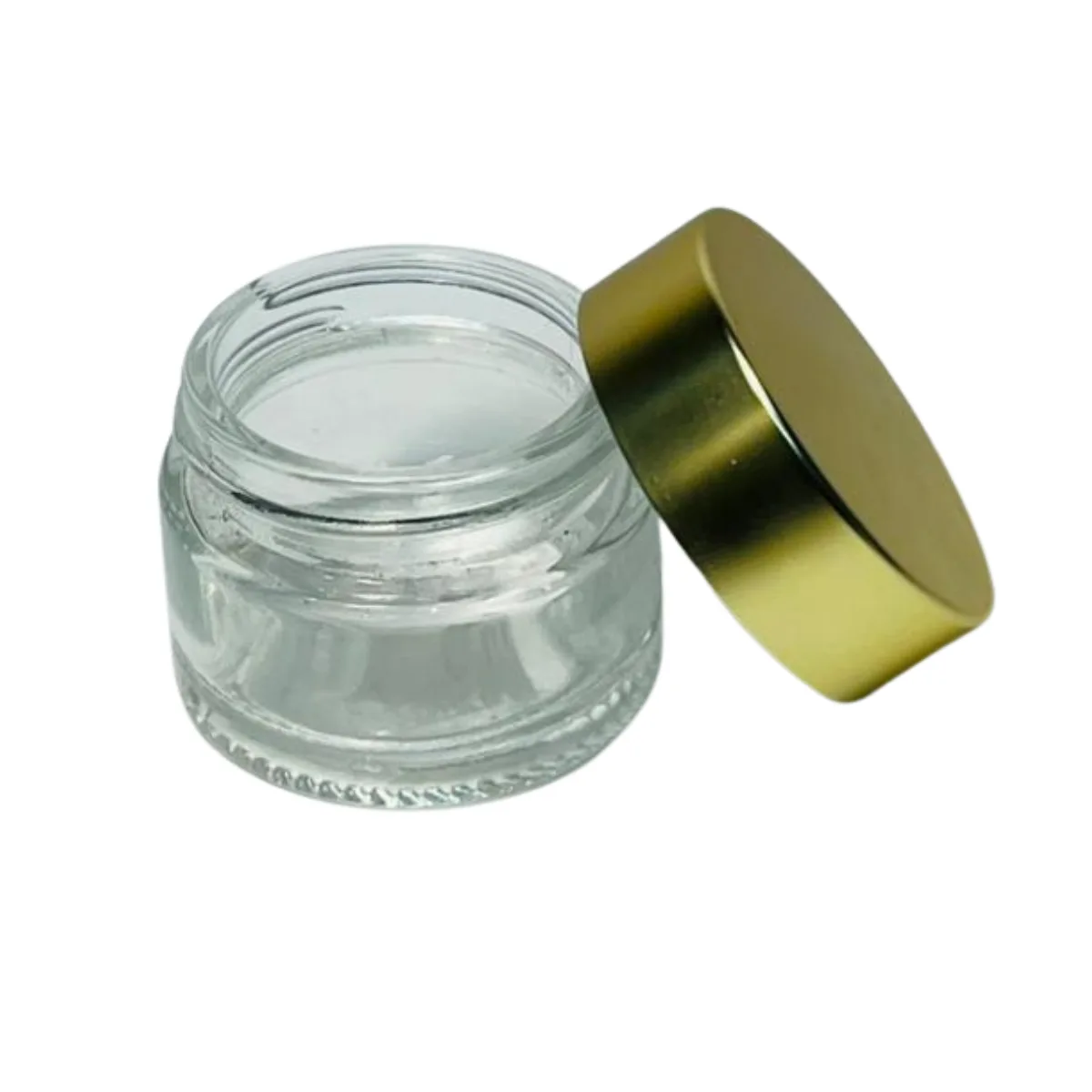 10gm clear glass jar with Golden cap image 1