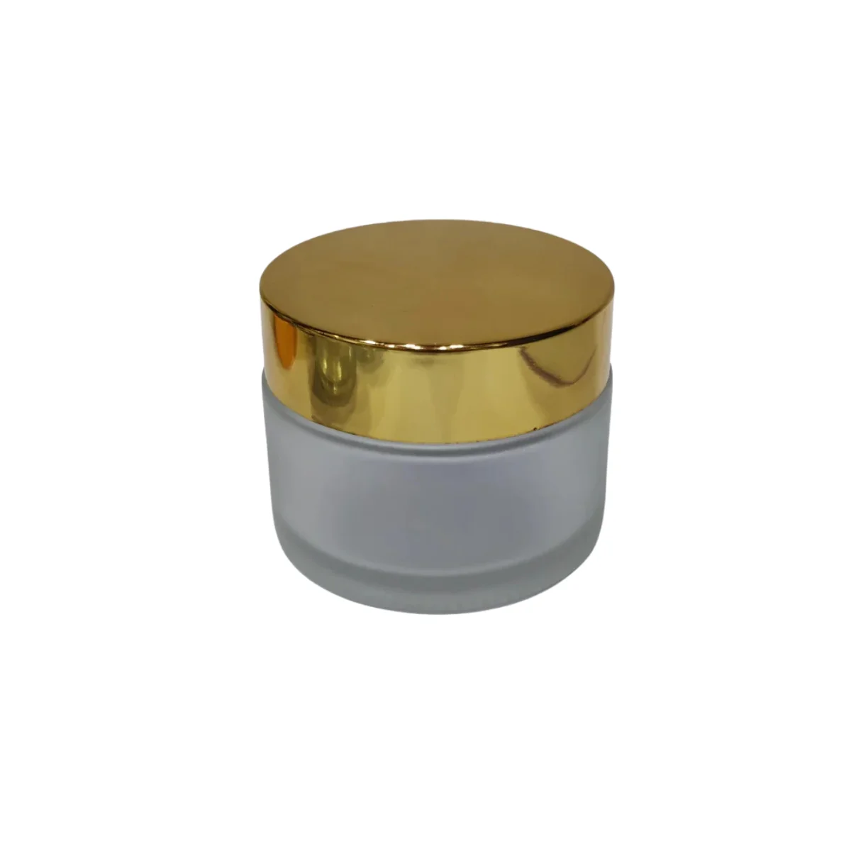 50GM CLEAR FROSTED GLASS JAR WITH GOLDEN CAP image 1