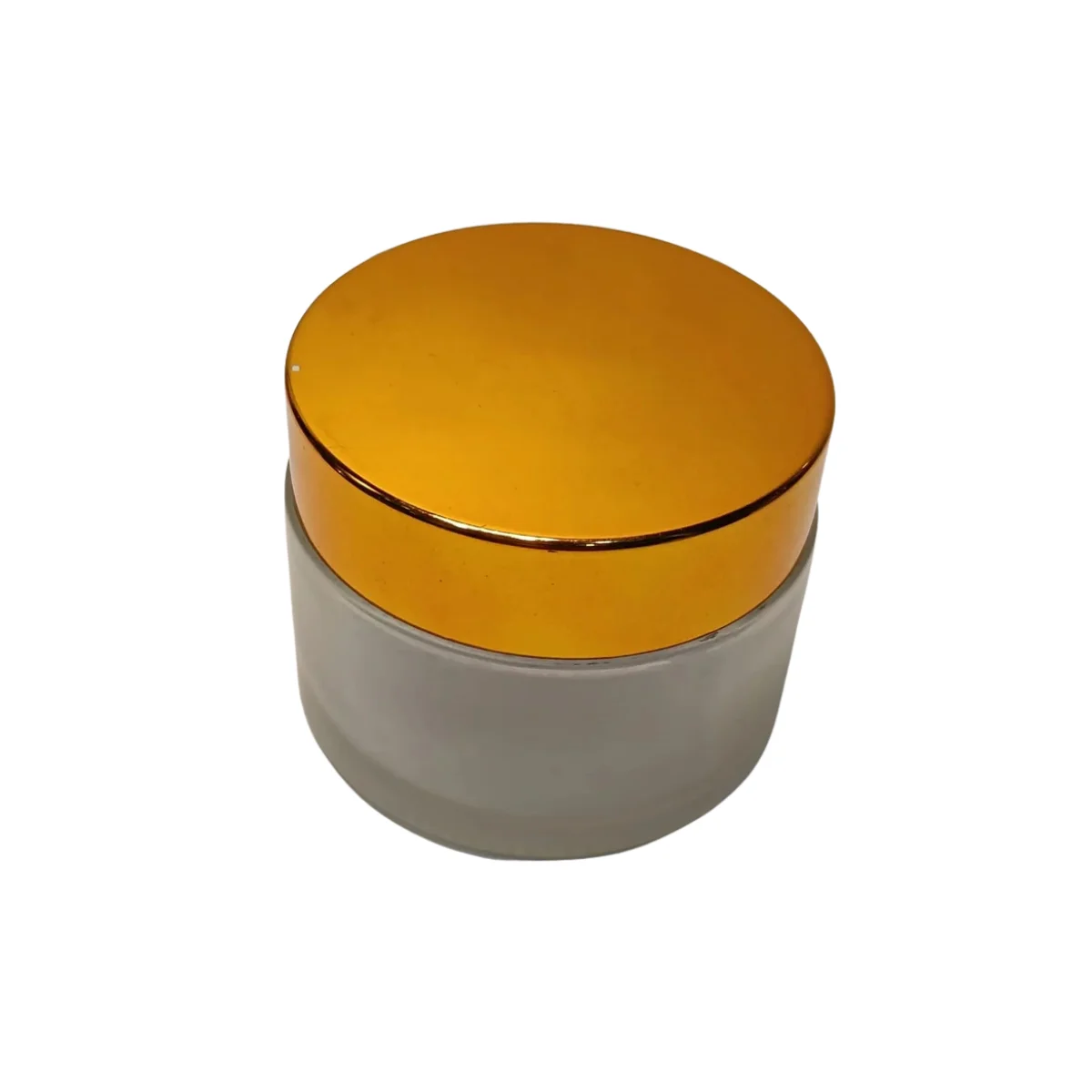 50GM CLEAR FROSTED GLASS JAR WITH GOLDEN CAP image 3